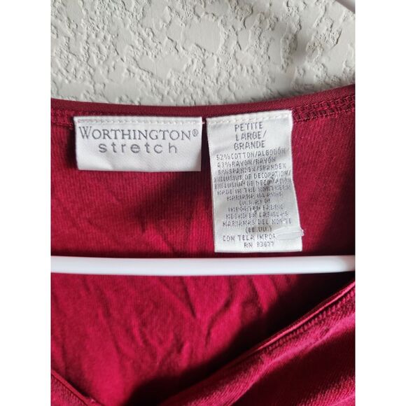 Vintage Worthington Womens Sz L Lightweight Cardigan Sweater Red - Picture 2 of 3